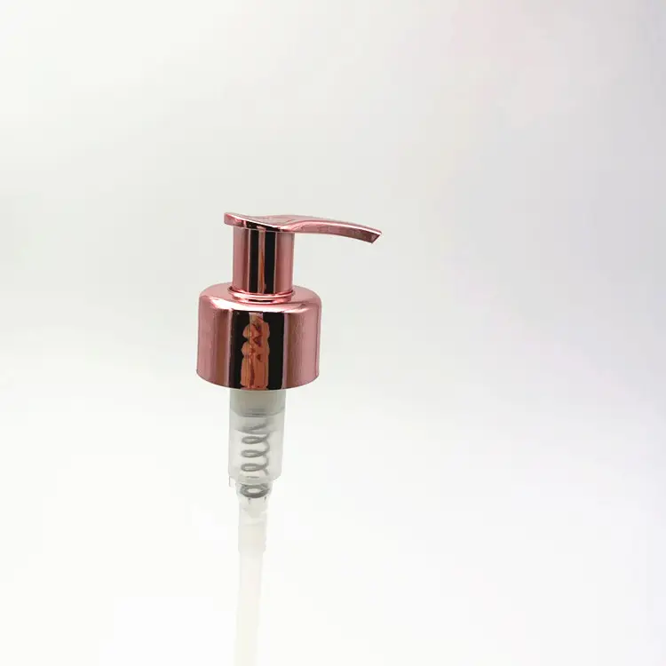 24-410 полипропиленовый УФ металлический блестящий насос для лосьона цвета розового золота левый правый диспенсер для лосьона с тонером производитель/оптовая продажа