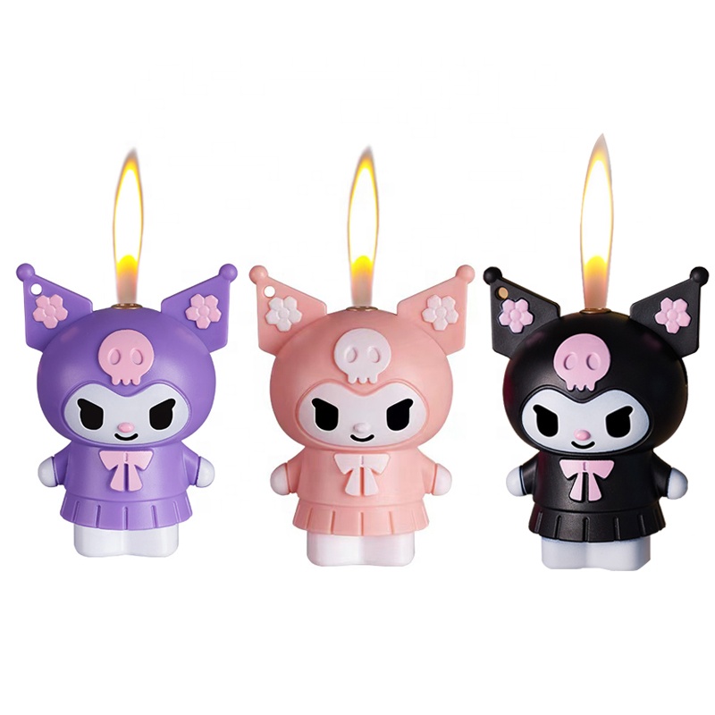 Зажигалка Kuromi, зажигалка с розовым пламенем, милые зажигалки для девочек, подарки для друзей