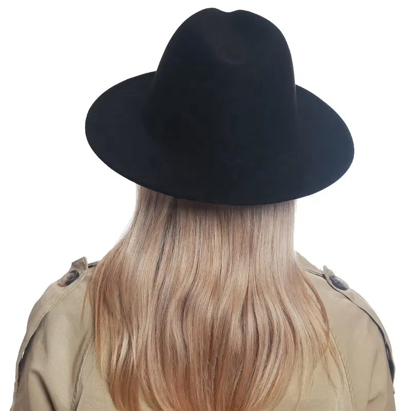 Free Samples 2021 Fashion Wholesale Winter Wide Brim Felt Hat Women Fedora Leopard Hat Wide Brim Wool Fedora Hats Women