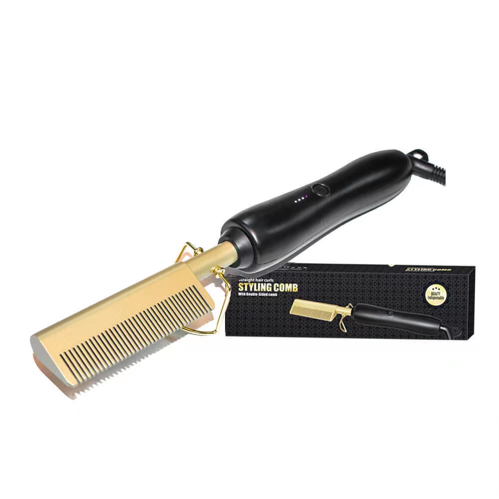Расческа керамическая Hotcomb 450, желтая, бриллиантовая, с евровилкой