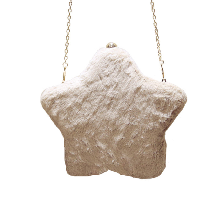 Wholesale Star Shape Winter Soft Plush Party Evening Bags Ladies Clutch Evening Bags