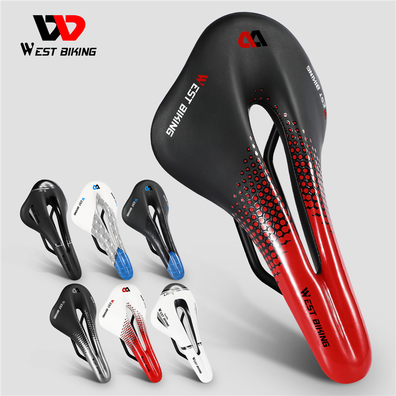 WEST BIKING Bicycle Saddle Seat Road Steel Rails Mountain Bike Bicicleta Carretera Soft PU Leather Road MTB Bike Saddle