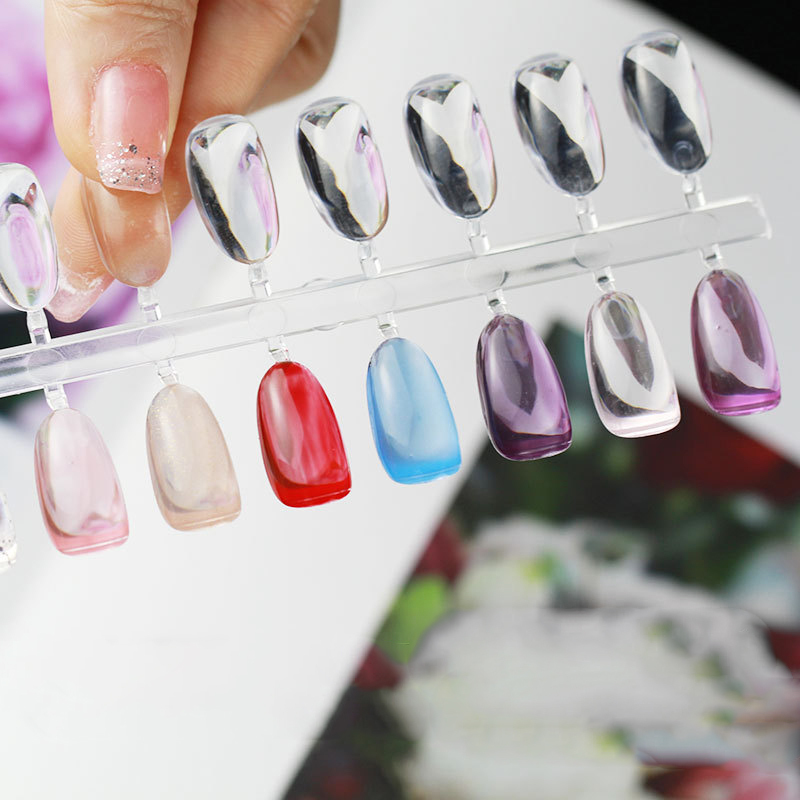 Manicure Supplies Wholesale clear Solid Nails 200 Pieces Manicure Shop Practice Color Card Nail Art swatch Display