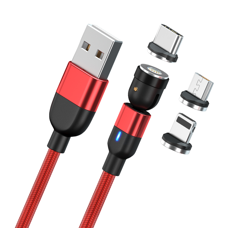 3 в 1 нейлоновый Плетеный Магнитный зарядный кабель совместим с Micro USB Type C Магнитный usb кабель для мобильного телефона кабель для передачи данных