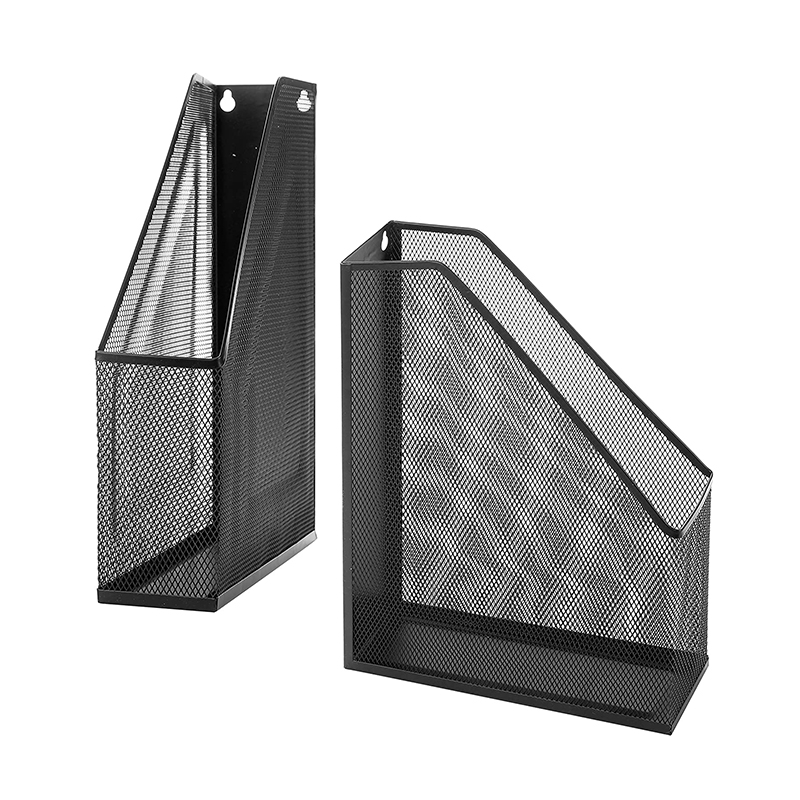 Desktop Storage Shelf Bookshelf File Holder Metal Mesh Desk Magazine Rack