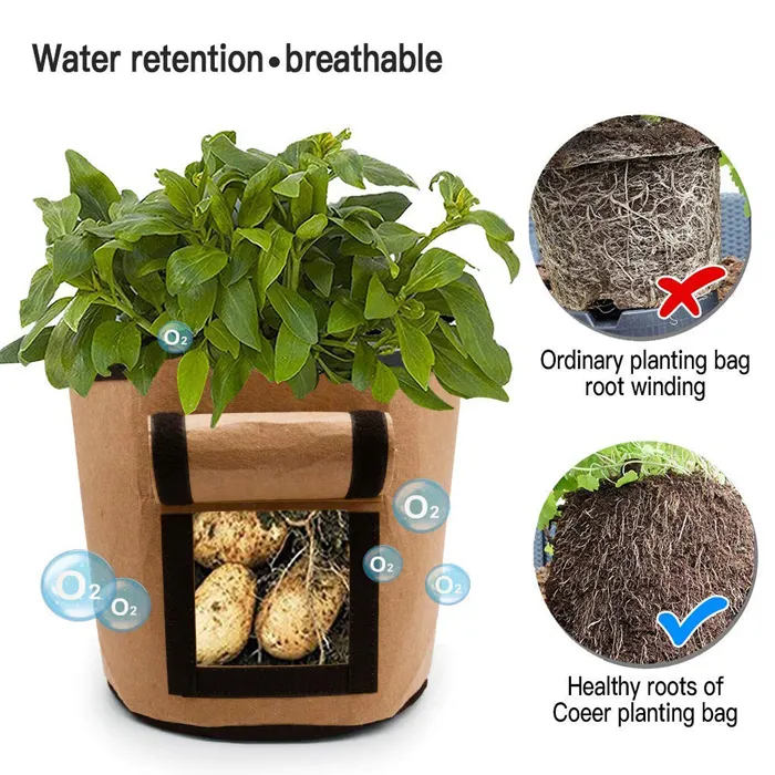Plant Grow Bags Home Garden Potato Pot Greenhouse Vegetable Growing Bags Moisturizing Jardin Grow Bags