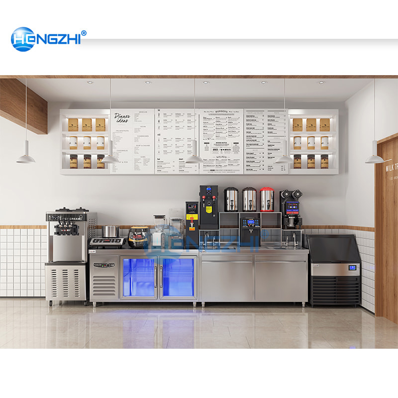 HENGZHI All Set Bubble Tea Equipments Milk Tea Shop Counter Design With Custom Service Boba Tea Machine For Sale