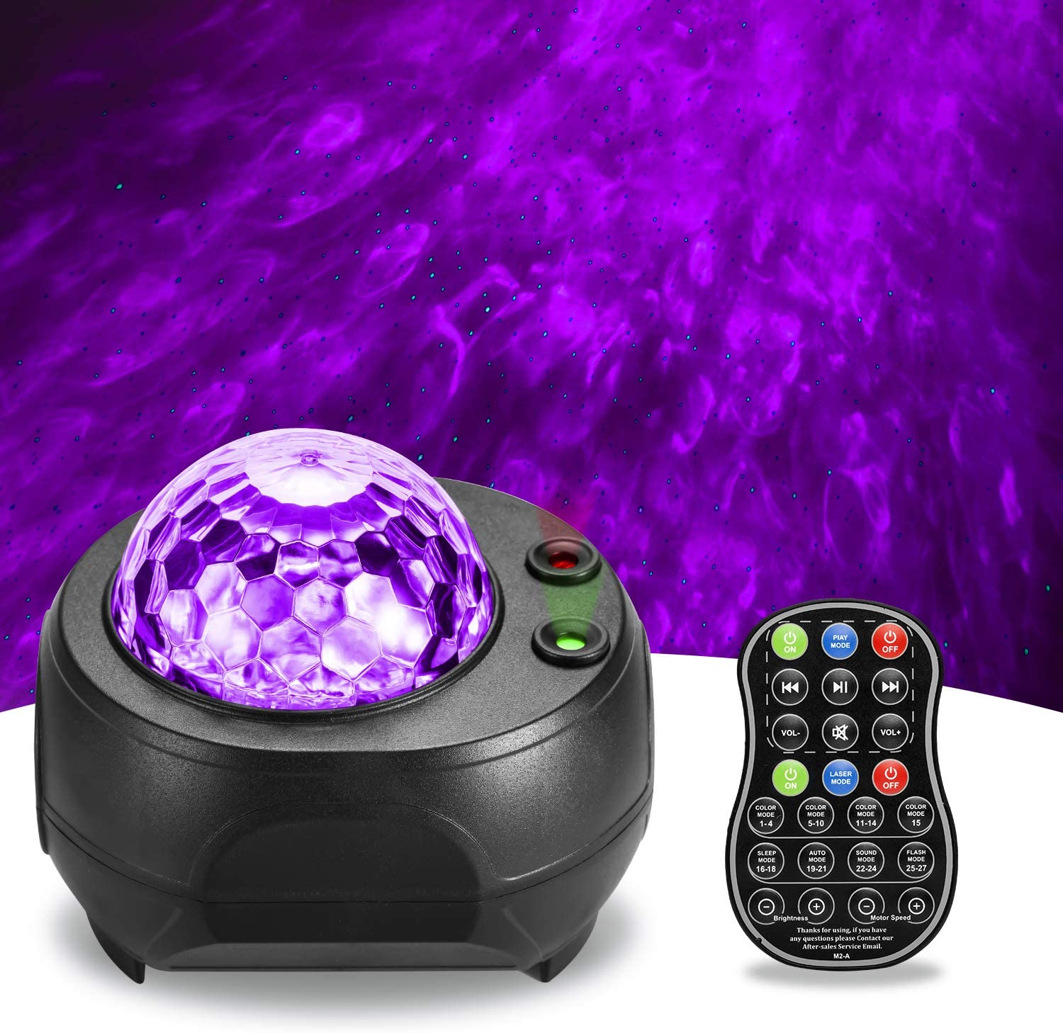 For Galaxy Projector,2nd Version 3 in 1 Sound Activated Night Light Projector with Remote Control for Bedroom Room Gift for Kid
