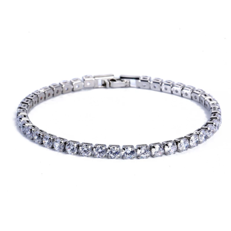 4mm Cubic Zirconia Tennis Bracelet Iced Out Chain Bracelets For Women Men Gold Silver Color Men Bracelet Chain Homme Jewelry