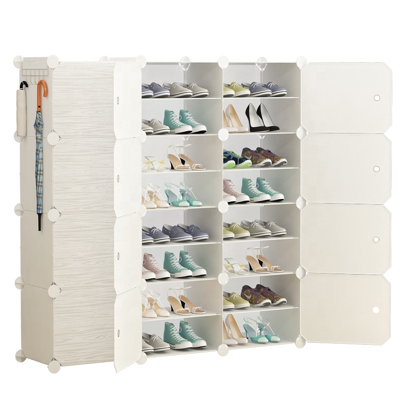 White Multi-functional Plastic ABS Shoe Rack Organizer Cube Shoes Cabinet Storage Boxes Shelf for Bedroom Bathroom Toys Clothes
