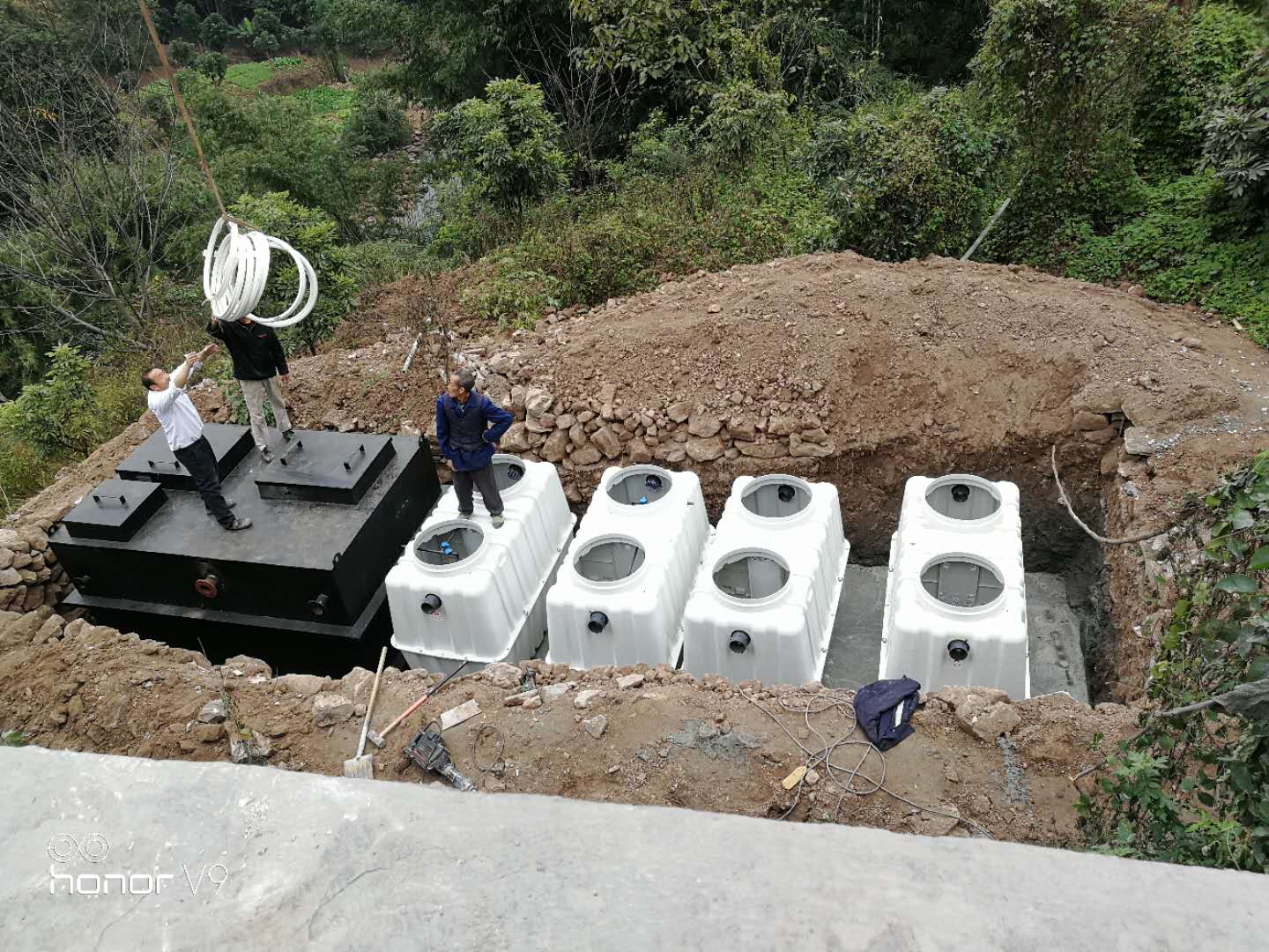 New YuDa 0.5T /Day sewage treatment equipment FRP molded septic tank SMC reaction tank sedimentation tank