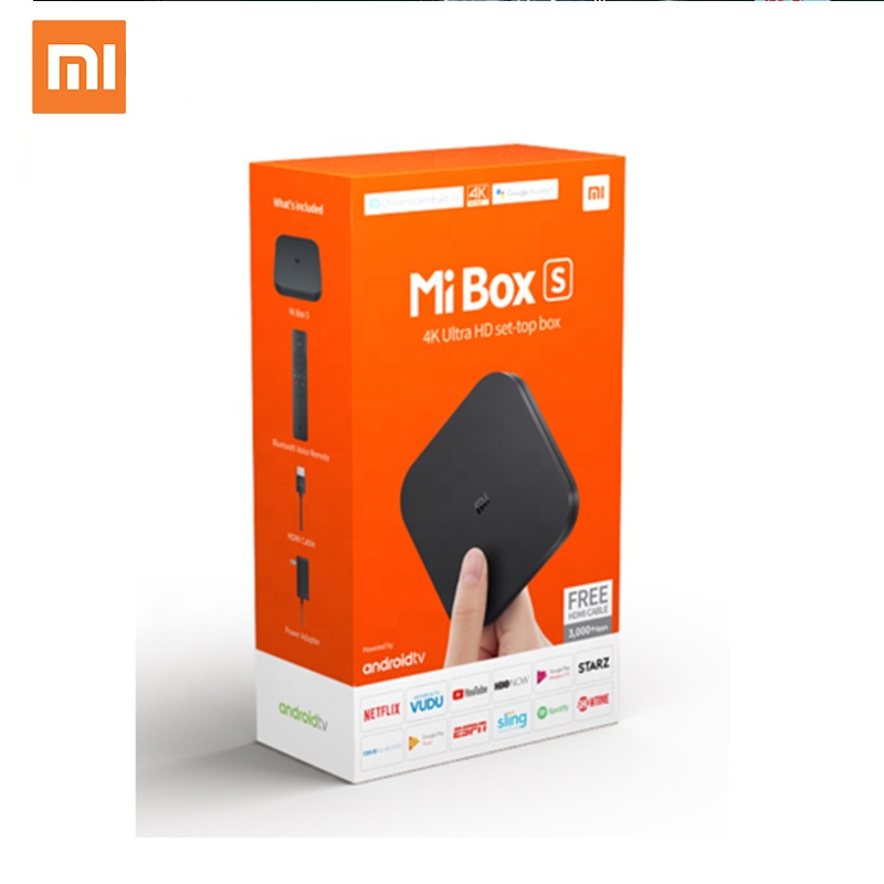 Оригинальный Xiaomi Mi TV Box S Smart 4k UHD Android 8,1 умный Интернет ТВ приемник цифровой кабель телеприставка Xiaomi Mi Tv Box S