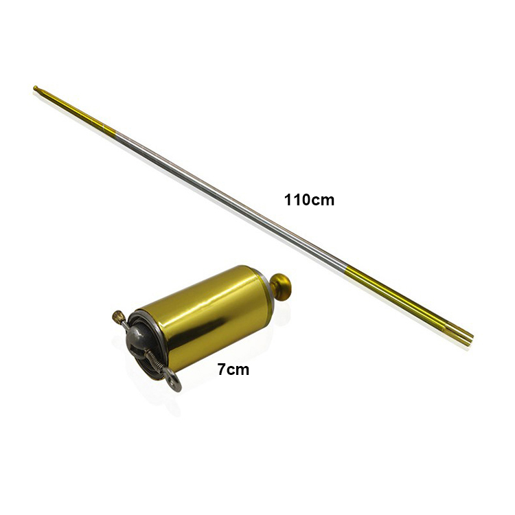 Metal staff Stick 110cm Magic Appearing Cane Pocket Staff High Elastic Steel Silver and Gold Magical Wand Trick Prop JM158