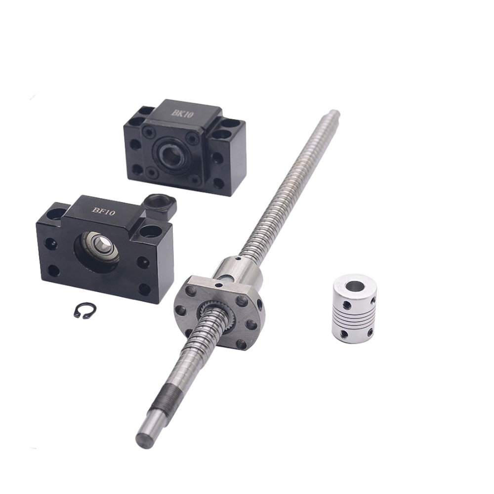 SFU1204 комплект: SFU1204 L-700mm проката ШВП C7 с конца обработанные + 1204 шариковая гайка + BK/BF10 концевые поддержки + переходник для станков с ЧПУ части