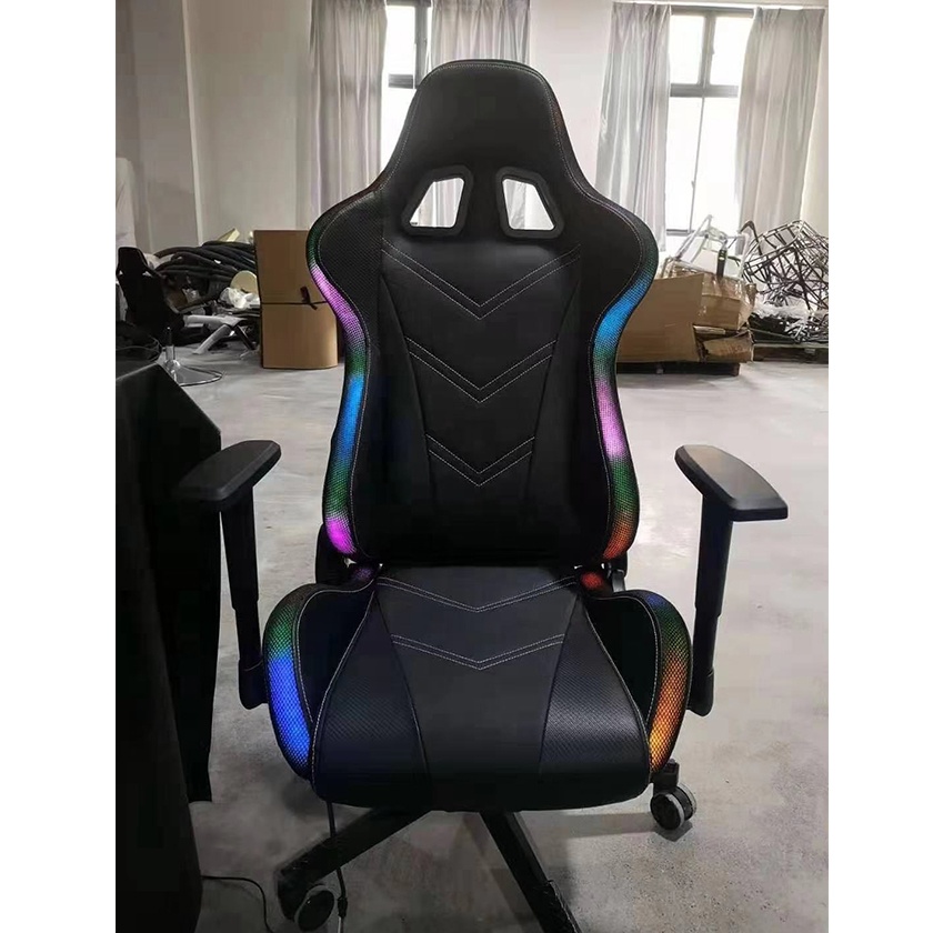 Оптовая продажа с завода Anji, игровое сиденье с RGB-подсветкой, высококачественное сиденье для компьютера со светодиодной подсветкой, сиденье для гонок