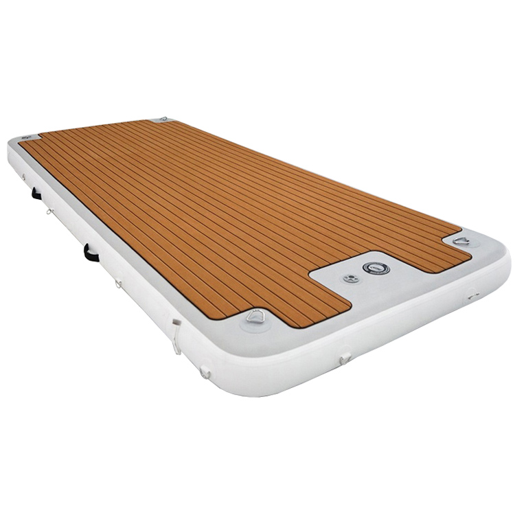 250x150x20cm PROMOTION Teak Deck inflatable pontoon water floating platform island raft jet ski yacht dock