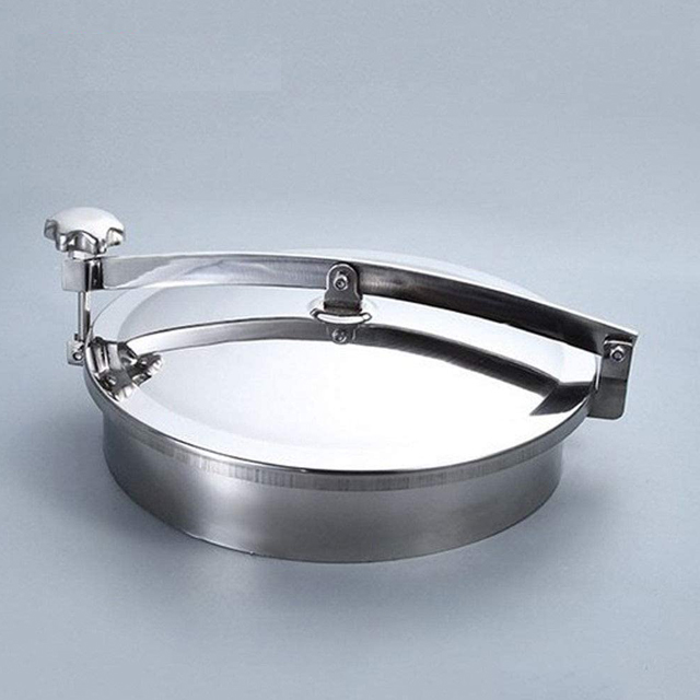 Sanitary Pressure Manway Manhole Cover Rubber Sealing Stainless Steel Flange Circular 304 Or 316L Elliptical Hatch Tank