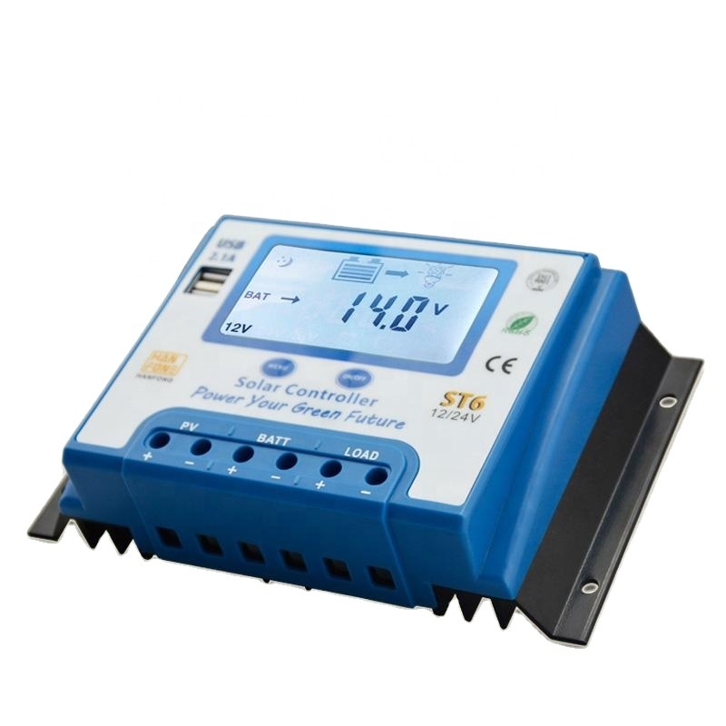 Pwm Solar Charge Controller 12V 24V 40A Dual Usb Port Solar Charge Controller Low/Over Voltage Protection with display