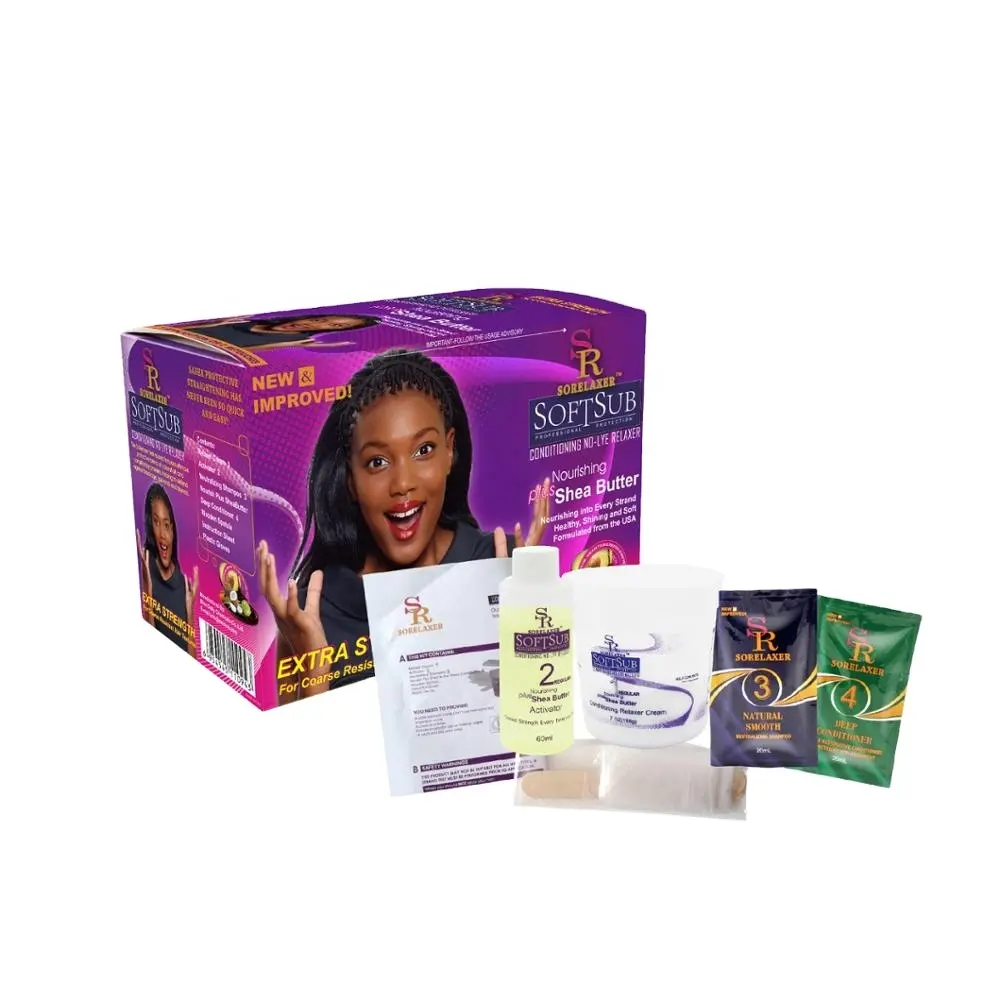 2018 new design No-Lye Hair Relaxer Kit Regular from GMPC manufacturer salon and home using long lasting