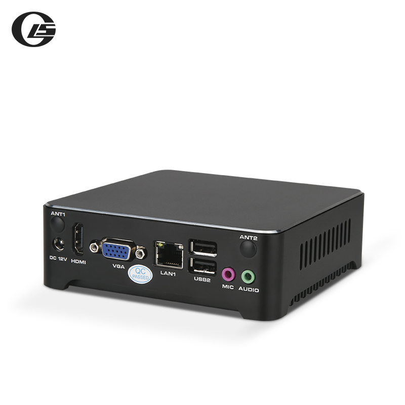Fanless industrial mini Host pc computer with video card Intel Celeron Dual Core CPU from china guangdong manufacture