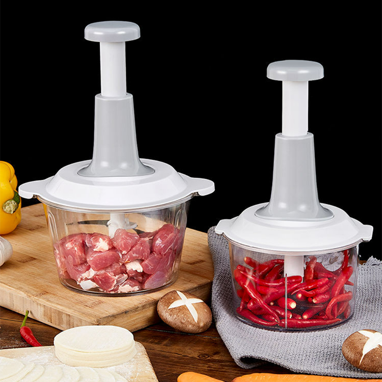 New Arrival Plastic PP Dumpling Stuffing Processor Grinder Veggie Vegetable Slicer Cutter And Push Hand Food Onion Meat Chopper