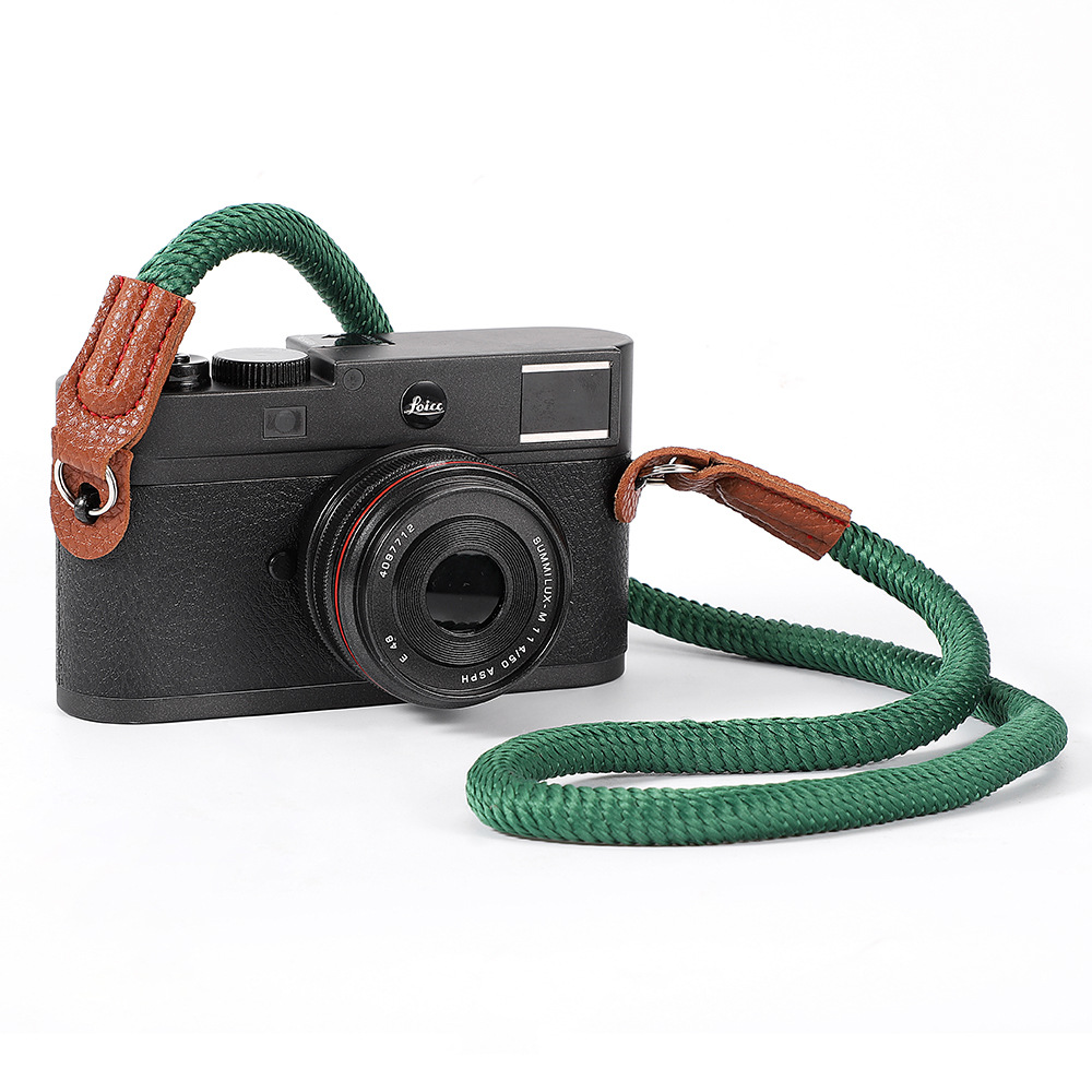 Custom Handmade Cotton Leather Braided Round Rope Camera Shoulder Neck Strap For SLR DSLR Camera Strap