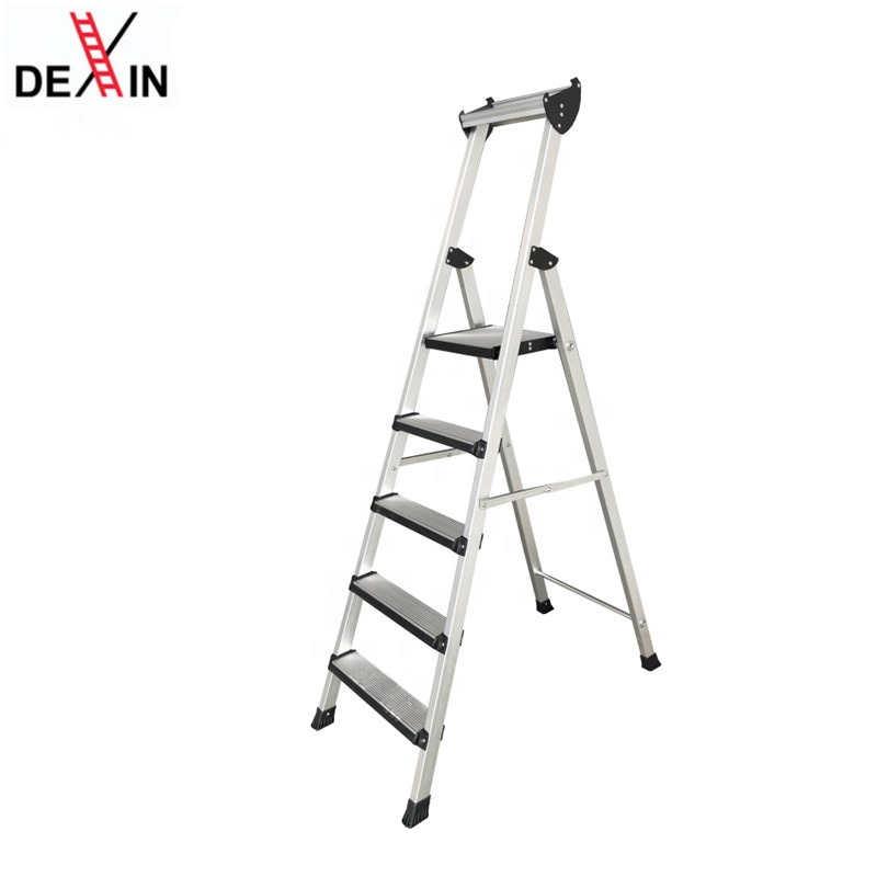 DX-80205 Классическая лестница, мягкая ступенька, 5 ступенек, алюминиевые бытовые безопасные интерьерные стулья, портативная Расширенная ступенчатая лестница