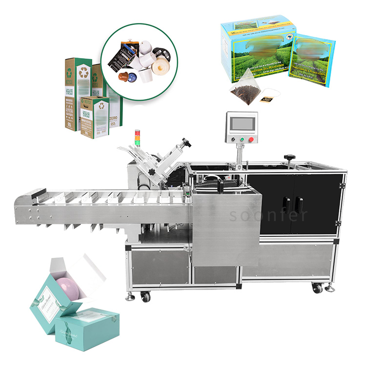Automatic vertical cartoning machine coffee capsule tea bag condom sachet soap box packaging machinery