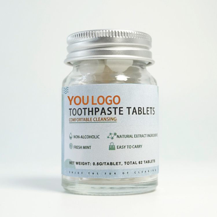 OEM Customized Toothpaste tTablets Natural Mint Ingredients Chewable Whitening Mouthwash Tablets