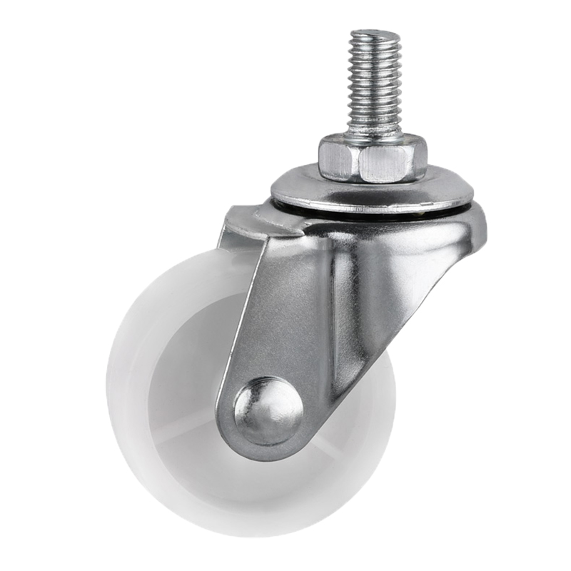 1.5 Inch Light Duty White PP Shopping Cart Castors Wheels For Trolleys