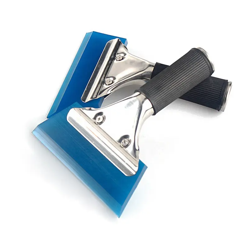 Custom Blue Vinyl Smart Tint Car Tools Max Plastic Clean Squeegee With Black Short Handle