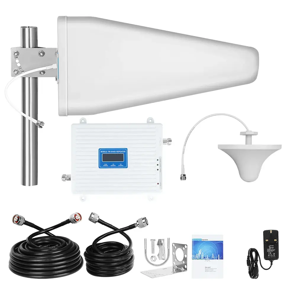 New model 900 1800 2100mhz two connector mobile network signal booster 4g signal booster 2g 3g 4g repeater