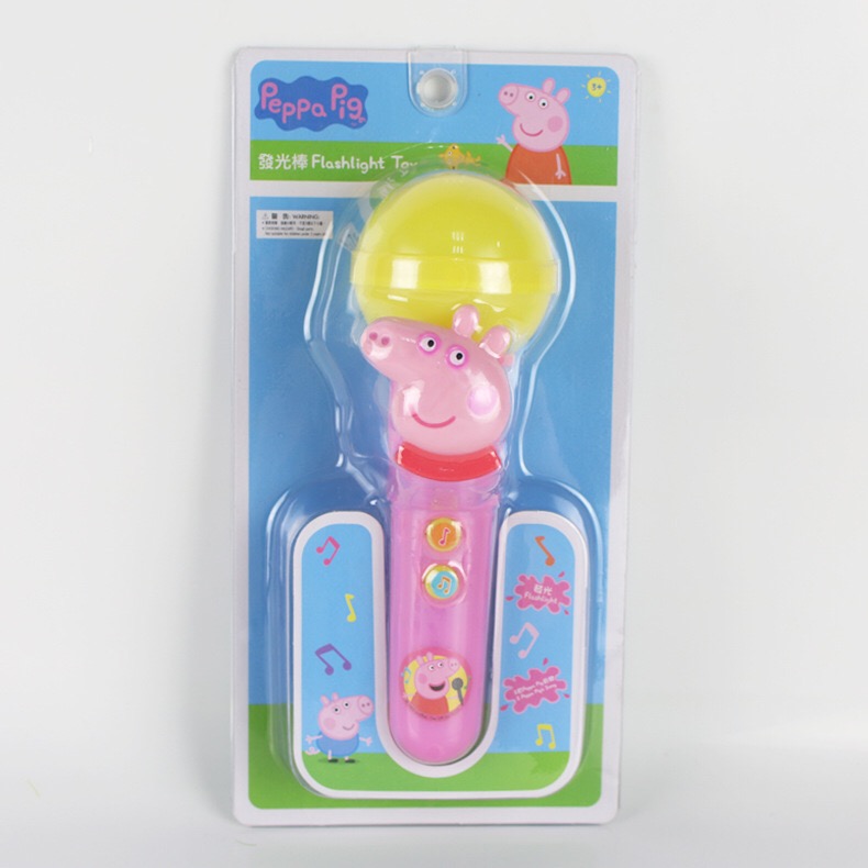 Микрофон Pepa Pig, игрушки, Интеллектуальный портативный Детский Музыкальный Микрофон, игрушка с подсветкой и звуком, подарок на день рождения