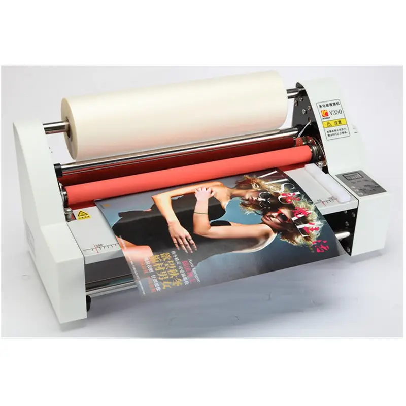 SRL-D35 office use digital desktop automatic single and double side film roll hot and cold roll laminator with lowest price