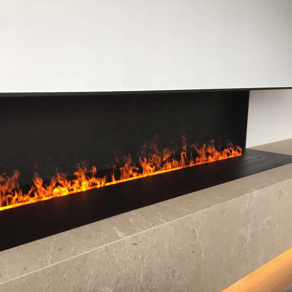 L Shape 3D Simulation Flame Vapor Steam Water Mist Fireplace villa homestay fireplace embedded Atomization Steam Fireplaces