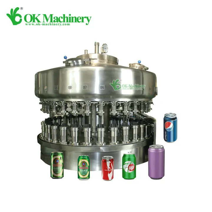 BK14 Automatic stainless steel can filling machine for carbonated beverage
