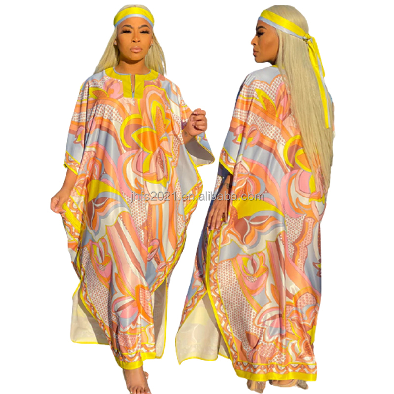 J & H мода 2022 Новое поступление Caftan Marocain с цветочным принтом, с рукавом-бабочкой, длинная свободная Исламская одежда, мусульманские платья