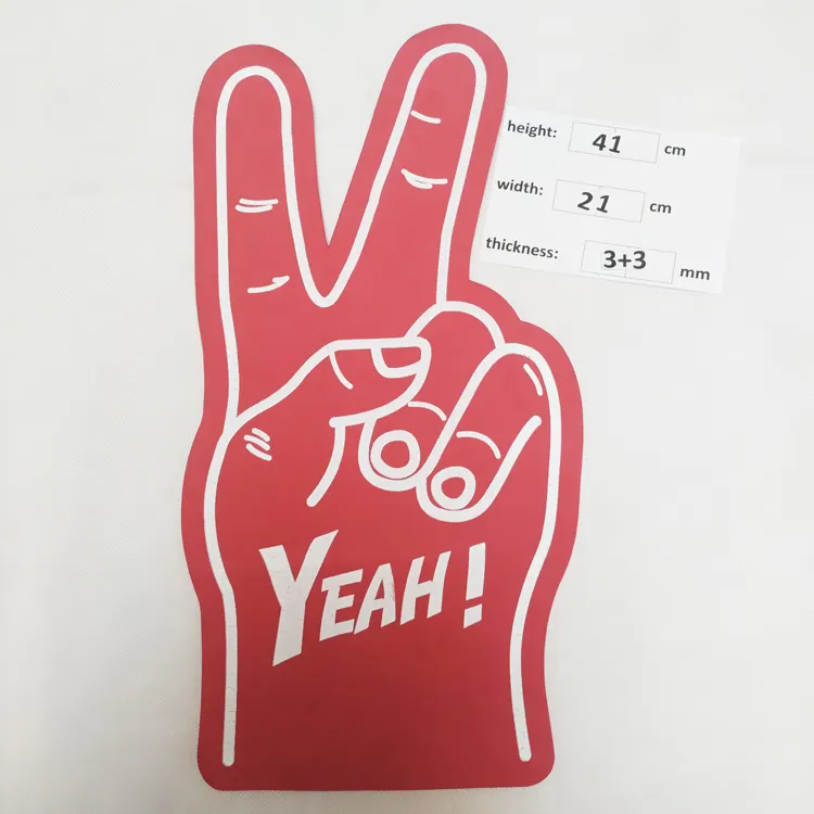 Customize Shape EVA Foam Victory Finger Cheering Sponge Foam Hand For Promotion Advertising Fans Party Cheerleading Products
