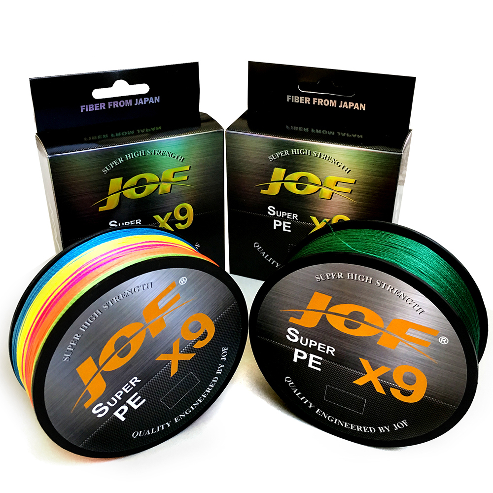 JOF X9 500 м 300 м 100 м плетеная рыболовная леска из ПЭ 9 прядей многоцветный Комплексная морской полиэтиленовых лески 20 24 35 40 50 65 80LB