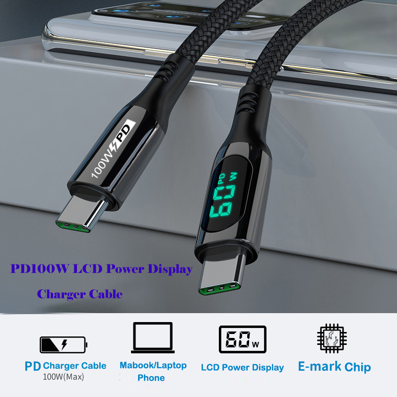 In Stock Type C To Type C 100W Fast Charging Data Cable 20V 5A PD USB-C Cable For Computer For Phone