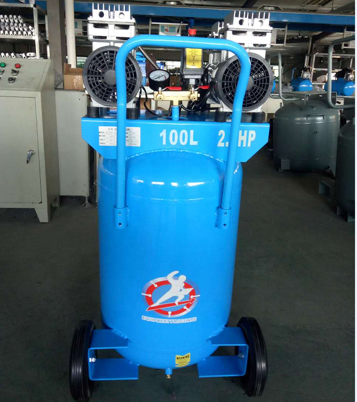 portable vertical tank 100L liter oil free air compressor