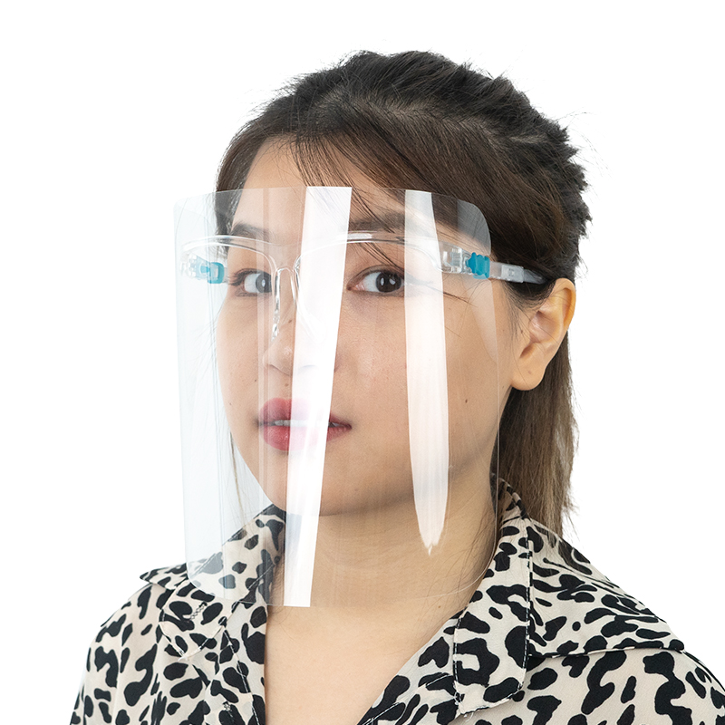 Transparent Faceshield UV protection with frosted glasses frame color glasses frame faceshields