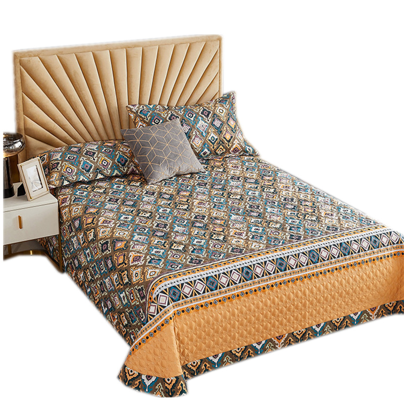 High quality three-piece printed bed cover set quilt bed cover 100% cotton bedspread for bed room.