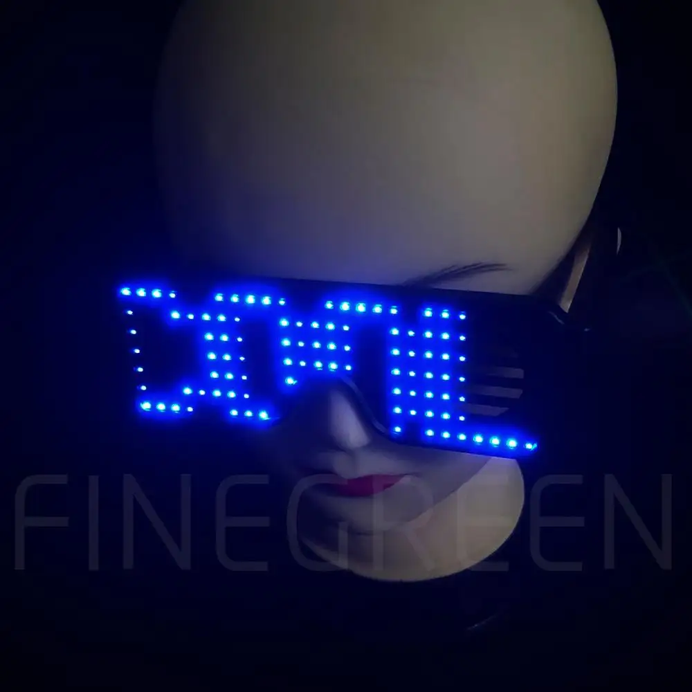 Magic led message display light up party glasses