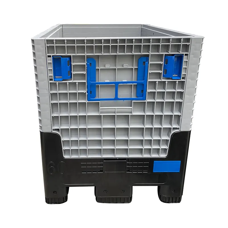 Heavy Duty Industrial Big Plastic Pallet Box Storage Fold Bins Collapsible Bulk Container for Logistics Transport
