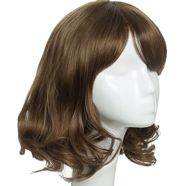 border hot wig female short hair natural clavicle short curly hair Internet celebrity cute and graceful girl side bangs full