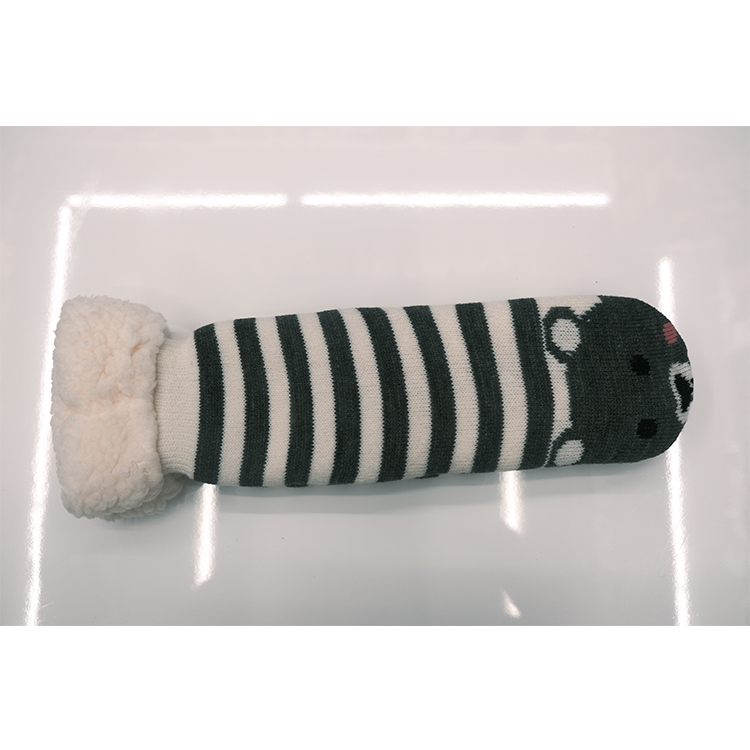 Cute indoor floor socks with striped bear cartoons keep you comfortable and warm