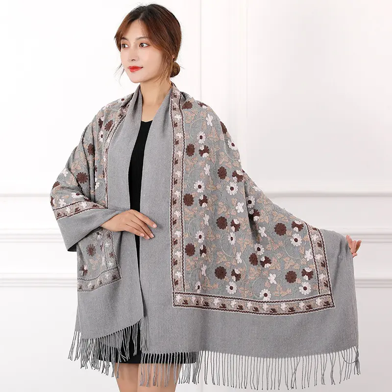 Fashion Wool Winter Scarf Women Spain Scarf Plaid Thick Brand Shawls and Scarves for Women