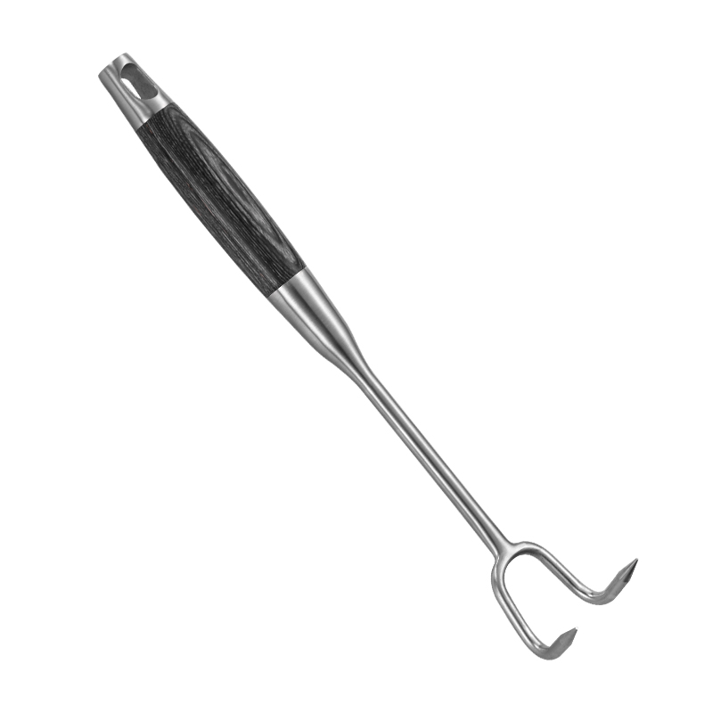 High Quality 304 Stainless Steel Meat Hooks Food Handy Flipper Barbecue Pork Sausage Hanging Hook Long Handle Meat Hooks