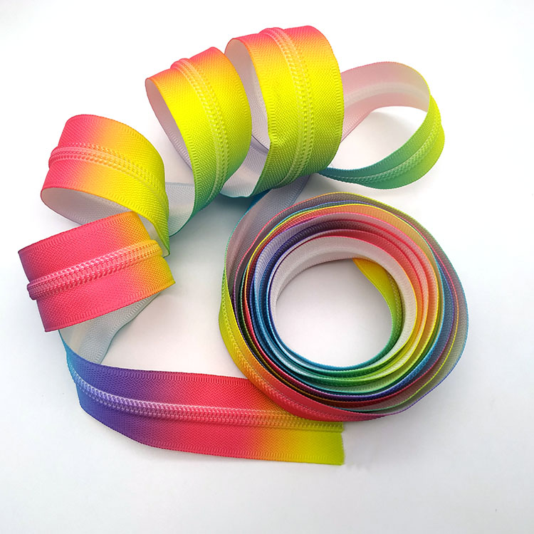 YYX Sublimation Printing Color Rainbow Zipper fermeture eclair cierres Colorful Custom Zipper Tape